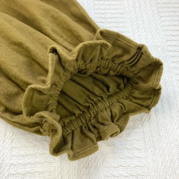 Madewell Dress Flannel Lucie V-Neck Smocked Mini Dress Weathered Olive Size 2X - Picture 12 of 16